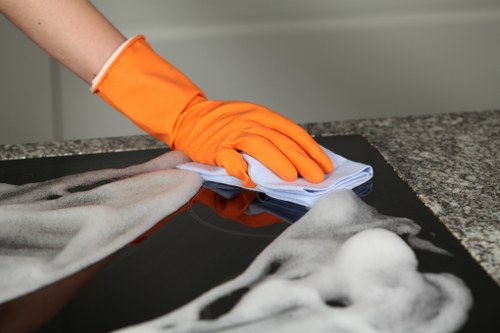 Steam carpet cleaning equipment used in a Bow home