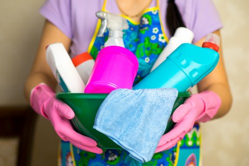 Local Bow cleaners preparing a property for handover near East London transport links