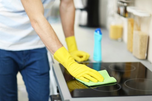 Professional cleaning of a residential facade in Bow